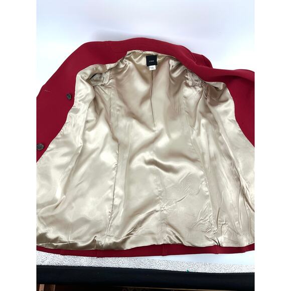 J.‎ Crew Women's 2 Red Wool Double Breasted Lady Day Pea Winter Mid Length Coat - Picture 9 of 9